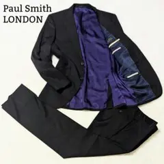 極美品◎ポールスミス セットアップスーツ SUPER120s L 黒 紫