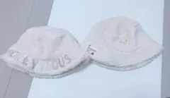 【2点セット】ディズニー バケットハット ホワイト バケハ 白 もこもこ