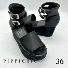 pippichic アンクルストラップ　厚底　サンダル　36 ブラック　スエード