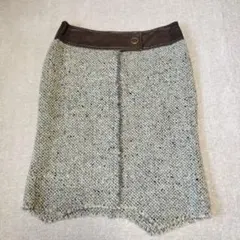 美品アプワイザーリッシェグレー系ニットタイトスカートS