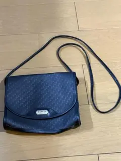 LANVIN ブラックチェック柄ショルダーバッグ