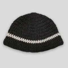 135　バケットハット　手編み　古着　レア　クロシェハット　クラッシャーハット
