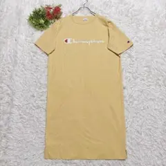 【Champion チャンピオン】Tシャツワンピース（M）イエロー 胸刺繍ロゴのサムネイル