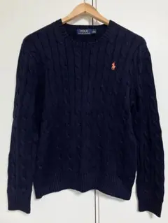 POLO RALPH LAURENポロラルフローレンのケーブルニット/Sサイズ紺