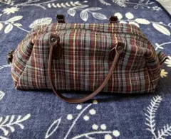 【ハンドメイド】チェック柄ハンドバッグ 中型
