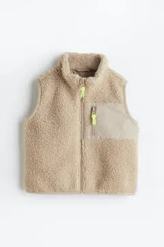 H&M ベージュ フリース ジップアップベスト 70cm
