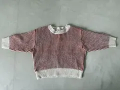 mirror bae. 赤と白ストライプ セーター 90