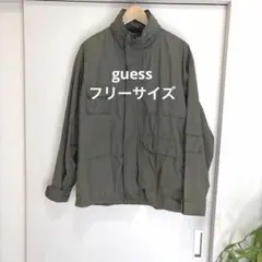 GUESS オリーブグリーン ナイロンジャケット フード付き