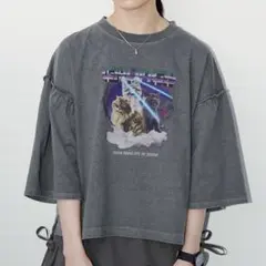 【美品】niko and... ニコアンド 猫 Tシャツ 宇宙 フリル ゆったり