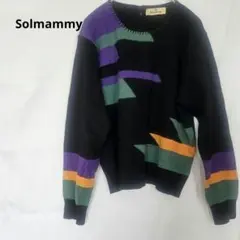 レディーストップス 模様 長袖セーター 輸入古着