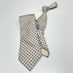 D*T様 HERMES アイボリー ドット柄 シルクネクタイ