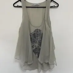 ZARA BASIC ノースリーブ チュニック 刺繍入りのサムネイル