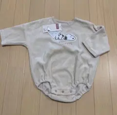 スヌーピー ロンパース　ベロア　ベビー服　長袖　80のサムネイル
