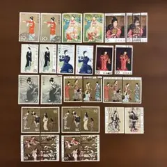 日本 切手趣味週間 1965-1978 使用済み切手28枚セット