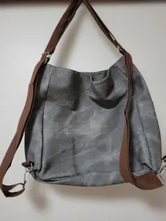 [新品・未使用] キャンバス バック　A4サイズ　 大容量2way　合皮革