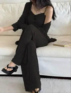 SHEIN ルームウェア 3点セット ブラック