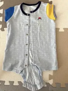 ミキハウス 水色ロンパース 70