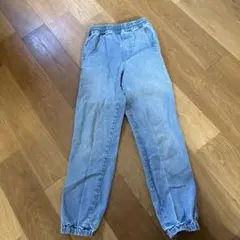 【140cm】kids デニム ゴムウエスト長ズボン