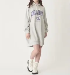 Lovetoxic OKLAHOMA カレッジグレーパーカーワンピ　L 160