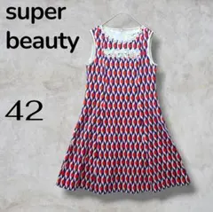 Super Beauty ノースリーブ ワンピース ひざ丈42