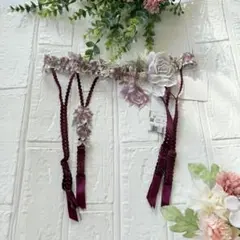 サルート 花柄ガーターベルト Mサイズ 紫色 - メルカリ