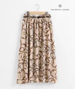 MAJESTICLEGON新品タグ付き ベルト付スカーフ柄ロングスカート