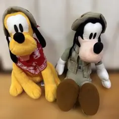 WDW アニマルキングダム サファリ ミッキー＆ミニー ぬいぐるみ ペア