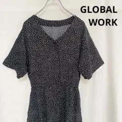 GLOBALWORK ドット　ワンピース　ロングワンピ