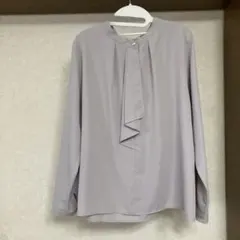 GLACIERフリル付きライトグレー長袖ブラウス ハニーズ L 美品☆