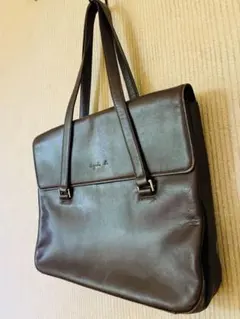 agnes b. アニエスベー濃茶ボヤージュ本革レザースクエアショルダーのサムネイル