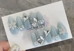 ネイルチップ マグネット 結晶 キラキラ ガーリー 韓国 量産型