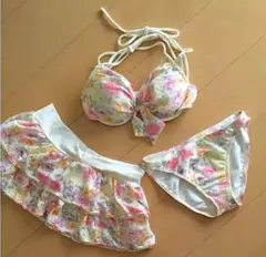 花柄 スカート付きビキニ