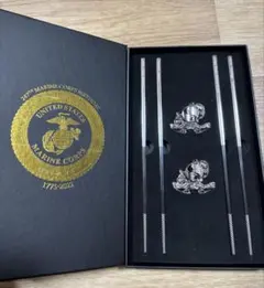 [리얼 US 아미] 신품, 미사용 해병대 247주년 기념 젓가락 세트, 희귀 아이템