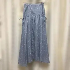 衣*様 レディアゼル　水色ドット柄フレアロングスカート