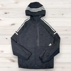 【3本ライン】アディダス ウィンドブレーカー L フルジップ チャコール24/7