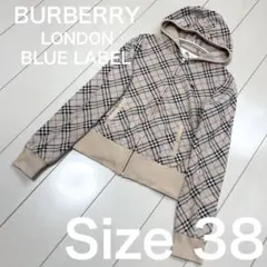 ☆BURBERRY BLUE LABEL☆ノバチェック　ホース刺繍パーカー38♡