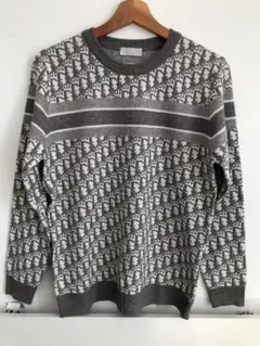 Dior ダークグレー リブ編み ニットセーター XL