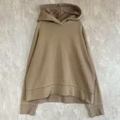 ZARA ザラ 裏起毛パーカー フード付き EUR/L ブラウンベージュ 綿混