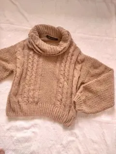 新品未使用♪ベージュ タートルネック ニットセーターLサイズ