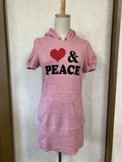 ♢Apuweiser-richeフードつきロゴプリント半袖ワンピース