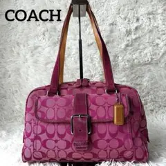 ◎y2k◎ COACH シグネチャー ボーリングバッグ ピンク 肩掛け可