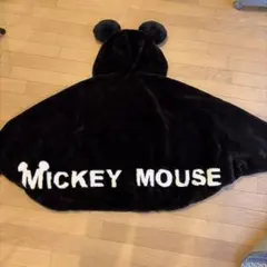 ミッキーマウス フリースブランケット 耳付きポンチョ