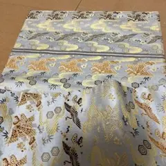 y*n様 青色系 花と鶴の刺繍 袋帯