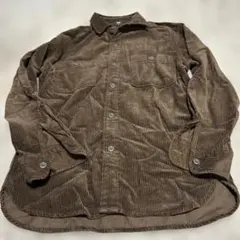 ブラウン コーデュロイ 長袖シャツ　ユニクロ