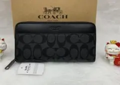 コーチ 長財布 F58112 シグネチャー ファスナー式 メンズ 収納豊富 新品