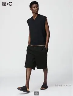 UNIQLO C スウェットワイドショーツ　ブラック　Sサイズ