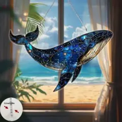 サンキャッチャー　クジラ　アクリルプレート インテリア　吊り下げ　海　星柄　窓飾