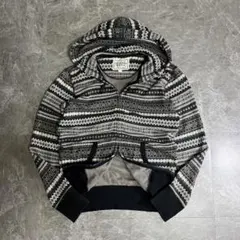 00s OLD UNIQLO ダブルジップパーカー　総柄　ジップパーカー　古着