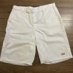 00s超極太 DICKIES レアモデル バギーホワイトワークハーフパンツ