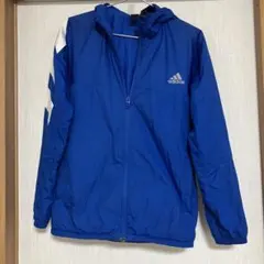 adidas 青 フード付き ウィンドブレーカー